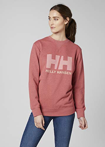 Helly Hansen W HH Logo Crew Sweat Sudadera, Mujer, Rosa, Medium (Tamaño del Fabricante:M)