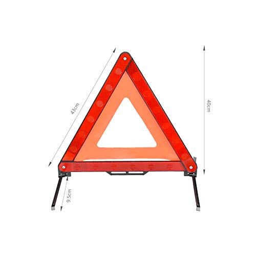 HENTEK Paquete de 2 triángulos de Advertencia automáticos, triángulo de Advertencia de Emergencia CEE, triángulo de Advertencia Reflectante