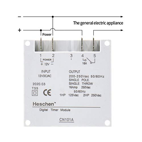 Heschen Digital LCD Power Weekly Programable Temporizador Relé Interruptor CN101A DC 12V 16 Amperios SPST