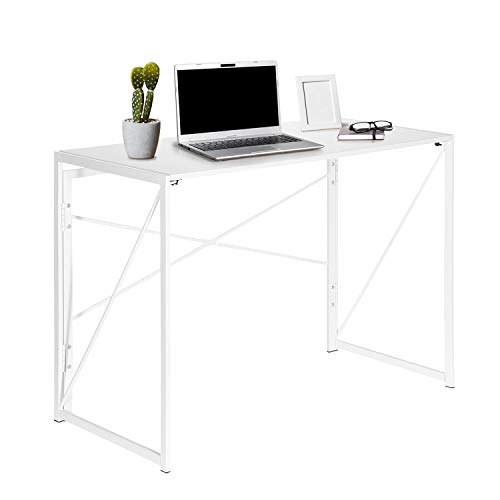 hjh Office 634745 Escritorio Plegable Easy UP Multi 100 x 50 cm Blanco, con Estructura de Metal