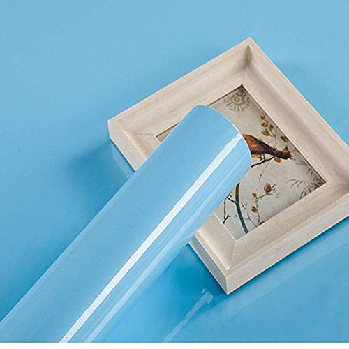 Hode Papel Adhesivo para Muebles Azul claro 30cm X 3m Impermeable Vinilo Pegatina Autoadhesivo Decorativo Papel Pintado Cocina Baño PVC