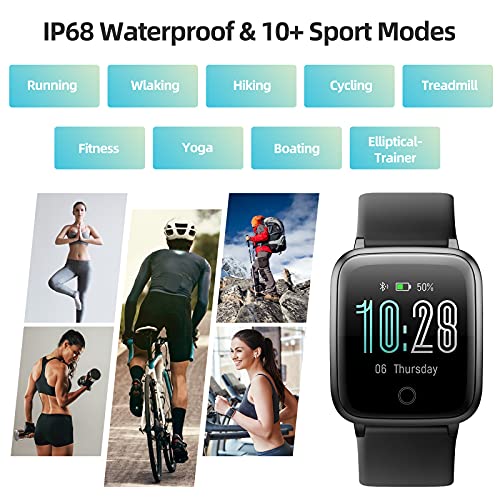Holabuy Smartwatch, Reloj Inteligente Hombre Mujer Niños con Monitor de Sueño Pulsómetros Cronómetros Contador de Caloría, Pulsera de Actividad Inteligente Impermeable IP68 para Android iOS
