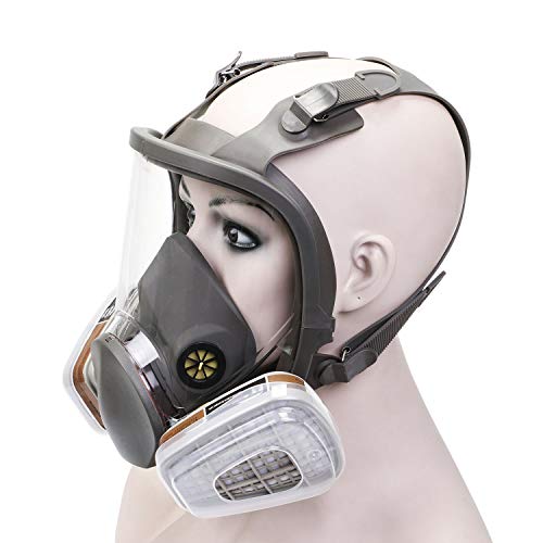 HOLULO Mascara Pintura con Filtro,Respirador Facial de Vapor Orgánico,Protección Respirador Facial, Certificación CE (15-1)
