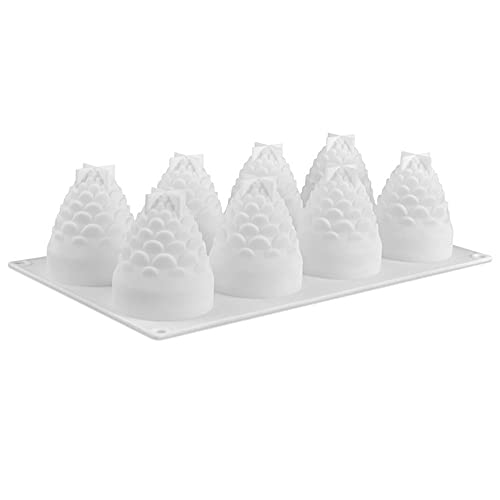 Holzsammlung 8 Cavidades Molde de Silicona 3D Cubo Forma de Piña Moldes para Caramelos Molde de Silicona para Resina Soja Jabón Hecho a Mano, Molde de Fondant, Molde de Mousse