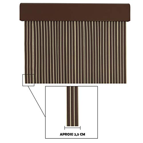 HOME MERCURY – Cortina plana para puerta exterior o interior, material PVC – libre de insectos (210x90CM, PERFIL MARRON P18)