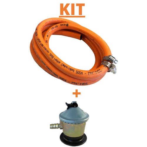 Homelux 300066 Kit Regulador Gas Domestico y Manguera con Abrazadera, 1.5 m