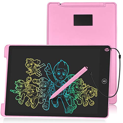 HOMESTEC 12 "Tableta Escritura LCD Color, Pizarra Digital para Apuntar Recordatorios, Escribir o Dibujar-Rosa