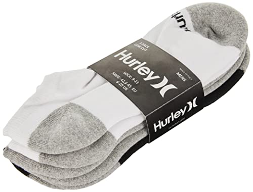 Hurley 3Pk Icon - Calcetines de corte bajo para hombres, color blanco, talla 44