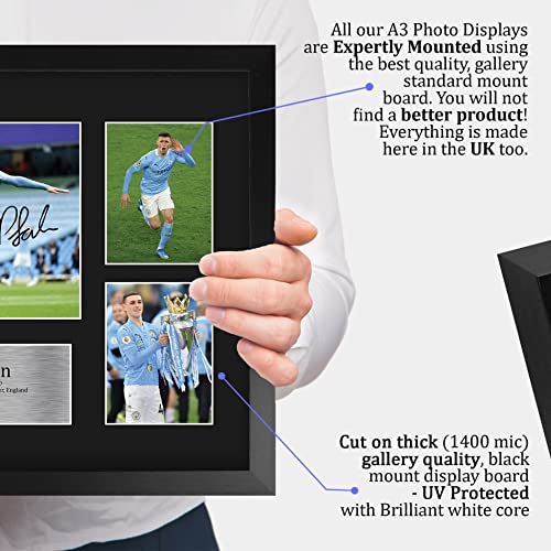 HWC Trading FR A3 Phil Foden Manchester City Regalos Impresos Imagen De Autógrafo Firmado para Los Aficionados Al Fútbol Y Partidarios - A3 Framed