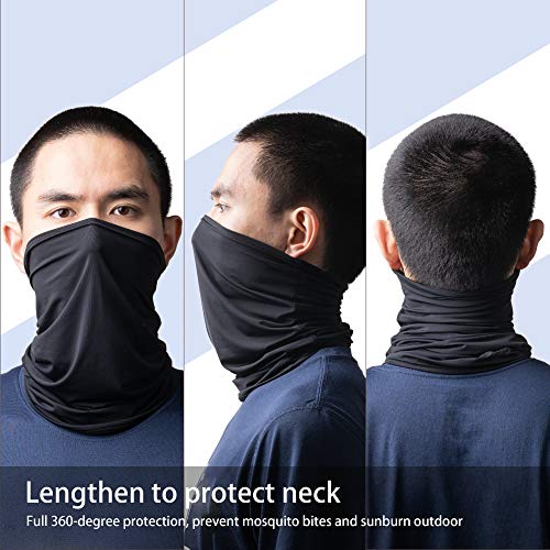 Hysenm Rockbros - Máscara facial para ciclismo, medio pasamontañas, UPF 50+, Hombre, negro