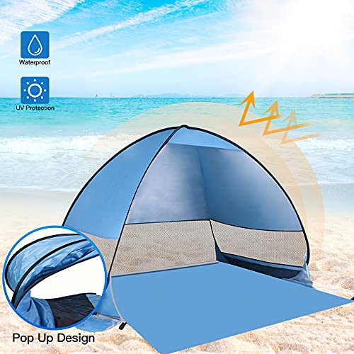 Idefair Carpa de Playa emergente Sun Shelter Automático Anti-UV Sombra Impermeable Carpa instantánea Grande Carpa de Campamento al Aire Libre para niños y Adultos,Familias,Playa,Camping