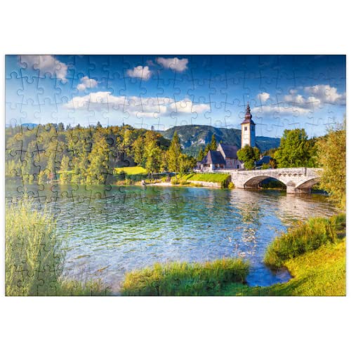 Iglesia De San Juan Bautista, Lago Bohinj, Eslovenia - Premium 200 Piezas Puzzles - Colección Especial MyPuzzle de Puzzle Galaxy