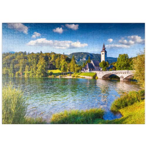 Iglesia De San Juan Bautista, Lago Bohinj, Eslovenia - Premium 500 Piezas Puzzles - Colección Especial MyPuzzle de Puzzle Galaxy