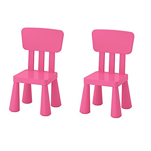 Ikea Mammut - Silla infantil para interiores y exteriores, color rosa, 2 unidades