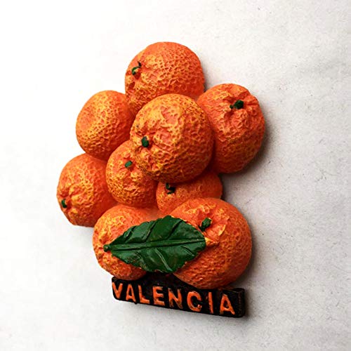 Imán 3D para nevera de Orange Of Valencia, colección de regalo para decoración del hogar y la cocina, imán magnético para nevera