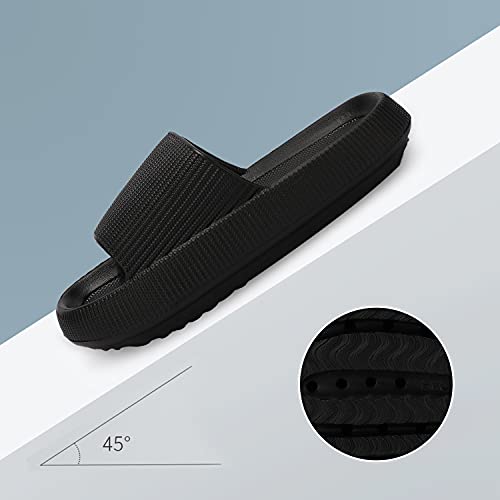 incarpo Unisex Chanclas y Sandalias de Piscina Para Mujer Zapatillas Casa Hombre Verano Pantuflas de baño,Negro,42/43