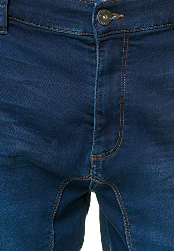 Indicode Caballero Chandos Pantalones Cortos Cargo con 6 Bolsillos de Estilo Vaquero Desgastado 84 % algodón | Más Corto Pantalón Regular Fit Stretch Pantalones Men Pants para Hombres Dark Blue XL