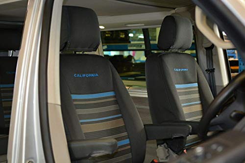 INKA - Juego de fundas de asiento delantero y trasero para Volkswagen T6 T5 California Ocean - MY 2014 en adelante