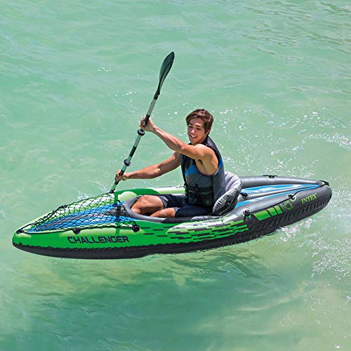 Intex 68305NP - Kayaks deportivos (Kayak inflable, 1 personas(s), 100 kg, PVC, 274 X 76 X 33 cm, color Negro, Verde