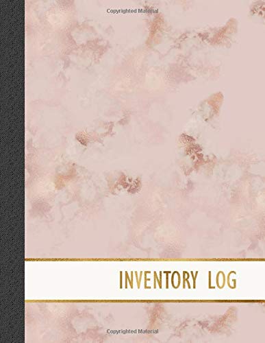Inventory Log: 120 pages , 8.5 x 11 inches ( large size ) , pink marble cover : Simple Inventory Log Book for Home Based Small Business, Small Offices, Personal Project