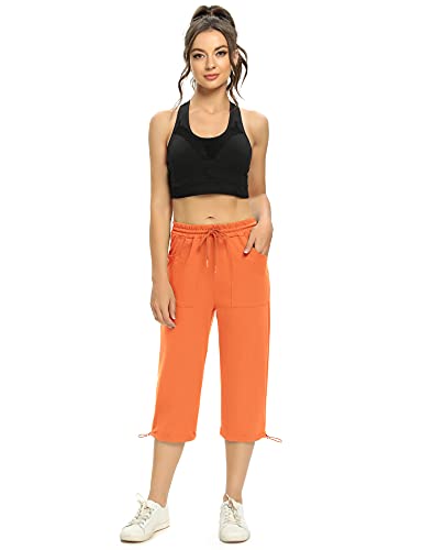 Irevial Pantalones Deportivos para Mujer Pantalón de Chándal con Bolsilos y Cordón para Fitness Deportes Correr Jogging