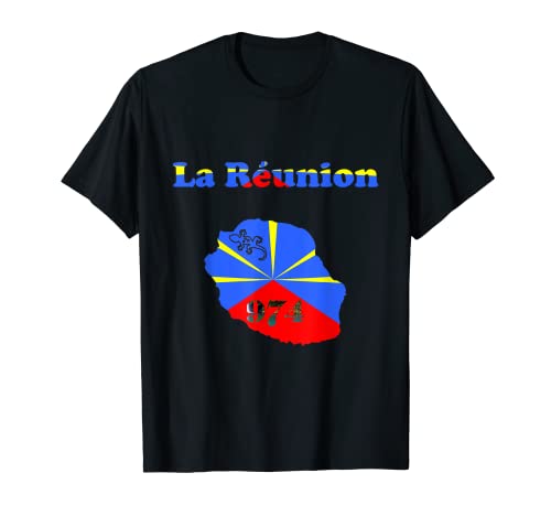 Isla de La Reunión Departamento 974 - Bandera de mapa de Antillas Camiseta