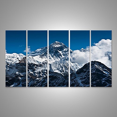 islandburner Cuadro Cuadros Monte Everest Montaña Pico - la Cima del Mundo (8848 m) Impresión sobre Lienzo - Formato Grande - Cuadros Modernos