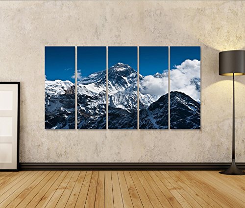 islandburner Cuadro Cuadros Monte Everest Montaña Pico - la Cima del Mundo (8848 m) Impresión sobre Lienzo - Formato Grande - Cuadros Modernos