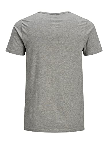JACK & JONES Basic V-Neck tee S/S Noos Camiseta, Grau (Light Grey Melange Jj Light Grey Melange), S