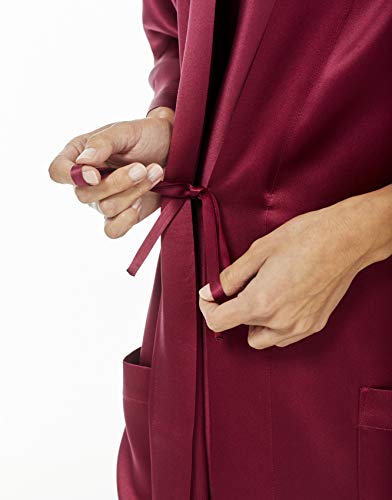 Jadee Kimono largo de seda 100% para mujer Malaga Red XX-Large