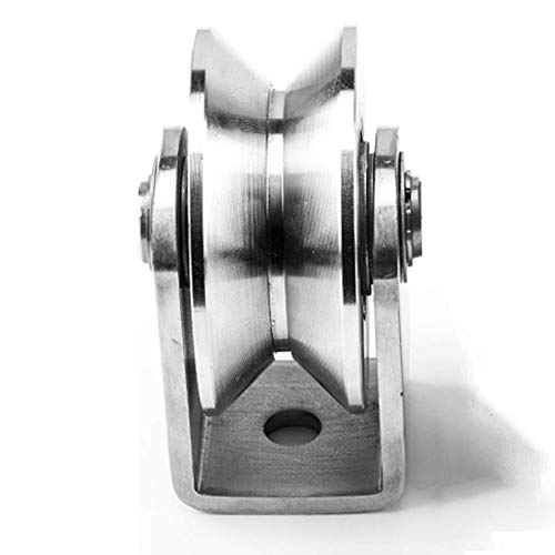 Jcevium 2 pulgadas V tipo rodamiento de rueda de rodillo de la puerta deslizante de acero del rodillo 304 de la polea para la manipulación de materiales y el movimiento