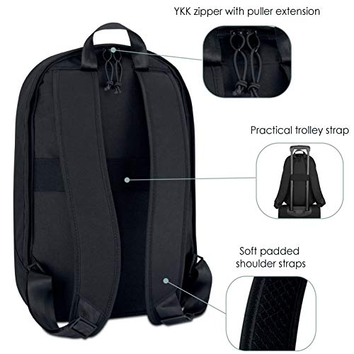 Johnny Urban Mochila Hombre y Mujer Negro Milo - Bolso Hecho de Botellas PET Recicladas para Universidad, Oficina, Colegio y Uso Diario - Mochilas Impermeable con Compartimento para Portátil