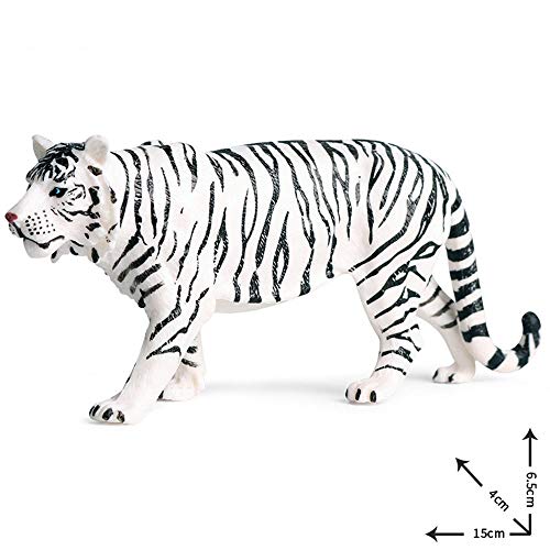 JOKFEICE Figuras de Animales realistas Figuras de Tigre Blanco Siberiano, Proyecto de Ciencia, decoración de Pasteles, cumpleaños para niños pequeños de 3 a 4 5 años