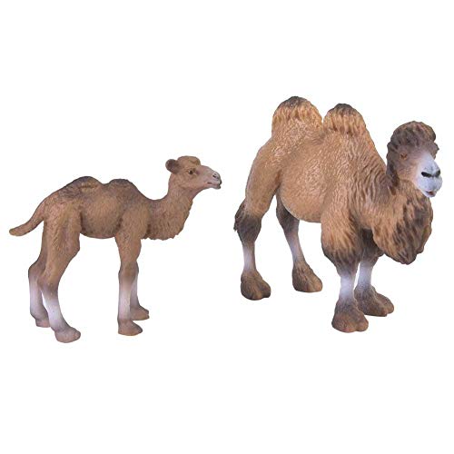 Juguete de modelo animal, 2 piezas de safari salvaje en miniatura Mundo silvestre Figuras de animales Decoración de escritorio Modelo de camello bactriano Regalos de decoración para el hogar para niño