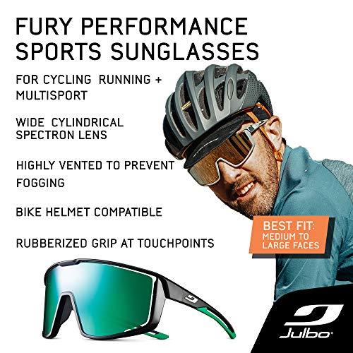 Julbo Sunglas's Fury - Gafas de sol (talla única), color negro y verde