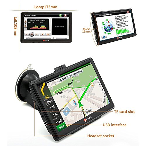 Junsun Navegador GPS 7 Pulgadas con Bluetooth y Mapa de 45 países Europa
