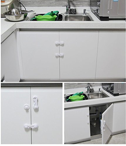 JZK® 10 x Cajón nevera armario gabinetes puerta bloqueo magnético cerradura de seguridad para niño/bebé/perro/gato, con adhesivo