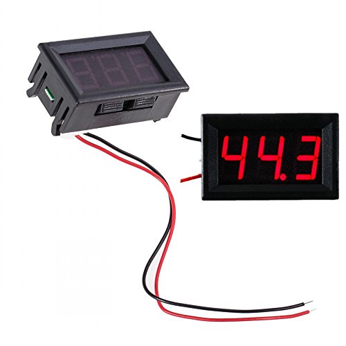 JZK® 2 hilos DC 7-100 V 0,56" mini digital rojo panel Pantalla LED voltímetro voltímetro medidor de voltaje