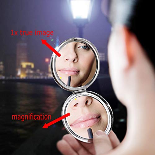 JZK 3 piezas portátil Espejo de maquillaje compacto espejo de viaje espejo de afeitado para los hombres mujer para viajar cámping