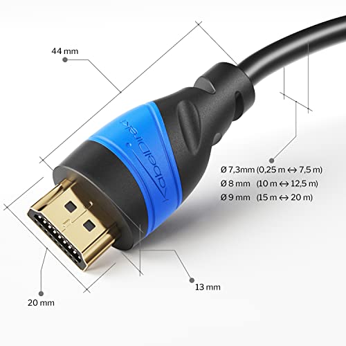 KabelDirekt – 2m Cable de Extensión HDMI, Compatible con (HDMI 2.0a/b, 2.0, 1.4a, 4K Ultra HD, 3D, Full HD 1080p, HDR, ARC High Speed con Ethernet, PS4, Xbox, HDTV), Top Series