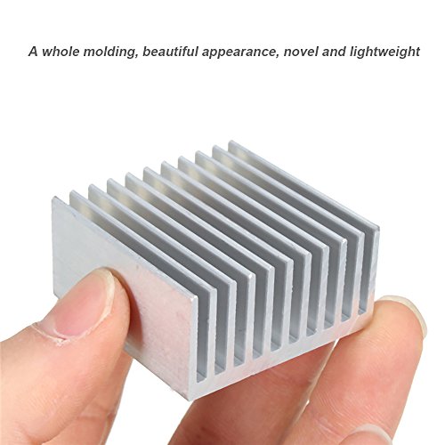 Kalolary Aluminio Chipset Disipador de Calor Radiador Disipador de Calor Aleta de refrigeración Plata para CPU LED Potencia Componente Activo 40 x 40 x 20 mm (2 Piezas)