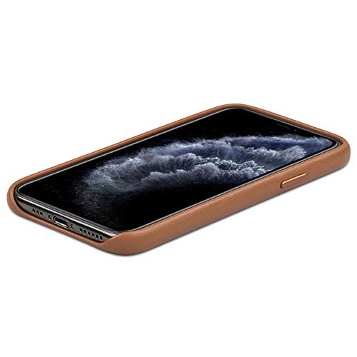 KANVASA Funda iPhone 11 Pro Marrón - Carcasa Skin para Apple iPhone 11 Pro - Estilosa Funda Hecha de Auténtica Piel de Cuero - Protección Óptima y Piel de Calidad - Ultrafina
