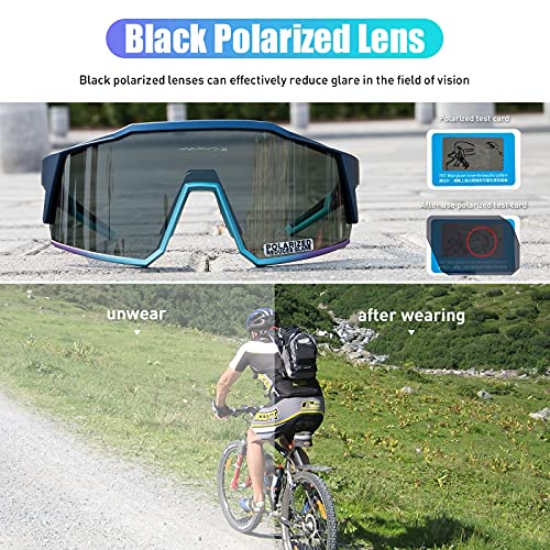 KAPVOE Gafas de Ciclismo Polarizadas con 4 Lentes Intercambiables TR90 Gafas de Sol Deportivas Mujeres Hombres Running MTB Bicicleta Accesorios 05