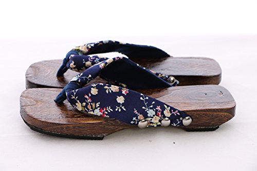 Kawaii-Story Calcetines K-G-04 azul Geta Japón sandalias de madera para kimono Yukata Flip-flop