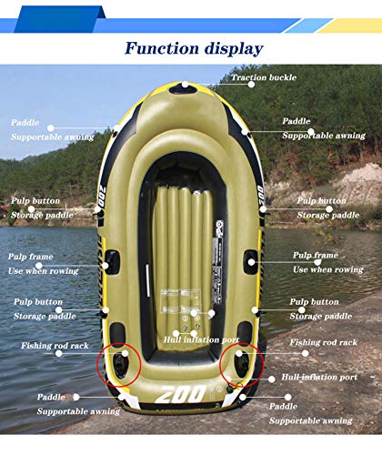 Kayak Hinchable, Barca Hinchable con Remos, Bote De Pesca De Bote Inflable para 3 Personas Resistente De PVC, Soporte hasta 250 KG