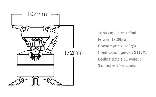 Kayheng Estufa de Cocina de Combustible múltiple integrada para Quemador de Combustible Ligero, Mini Quemador Diesel, Queroseno BRS-12A