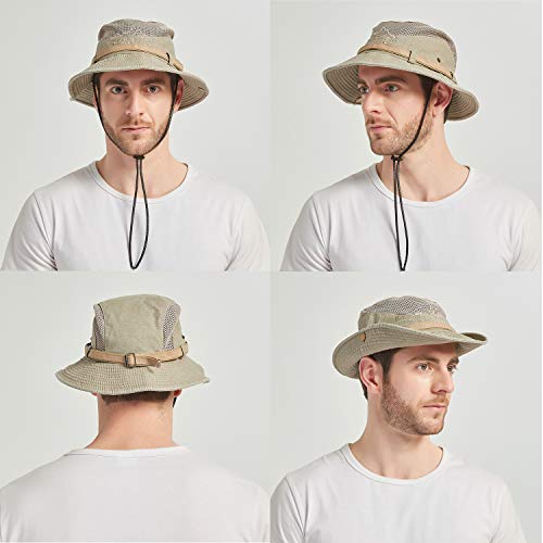 KeepSa Para Mujer Para Hombre Sombrero Para el Sol de Algodón de Ala Ancha Bucket Hat Safari Boonie Hat Verano Protección UV Plegable Pesca Hat