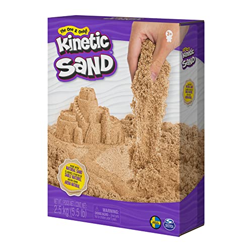 Kinetic Sand Arena mágica Kinetic de Suecia, Color marrón Natural, 2,5 kg, conocida por guarderías, a Partir de 3 años, Puede aplicar. (Spin Master 6060997)