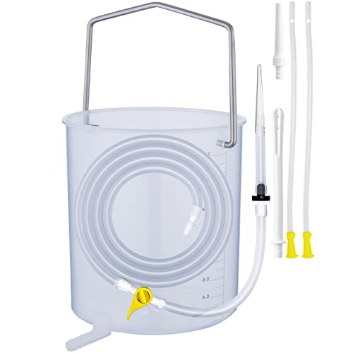 kit de enema casero - cubo transparente con 2 litros de capacidad e indicador de nivel -PLUS: eBook + 2 tubos para colon