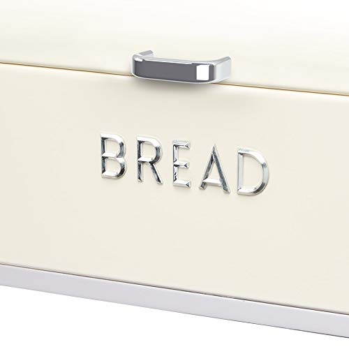 KitchenCraft Lovello Bread Bin, 42 x 22 cm (16.5" x 8.5") - Vanilla Cream